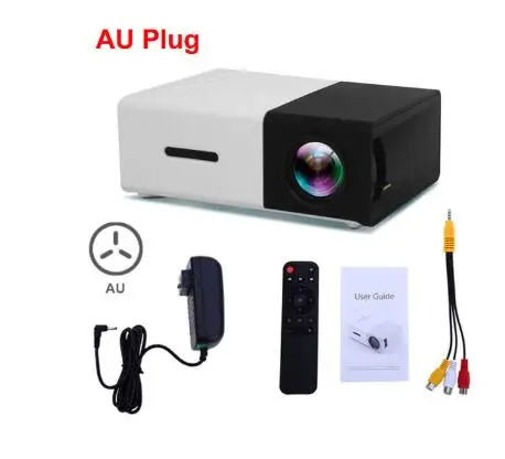 Black AU plug YG300 светодиодный проектор 3,5 мм аудио 320x240 пикселей YG-300 HDMI USB Мини проектор домашний медиаплеер CJSJYDSJ00002 - Цвет: Black AU plug