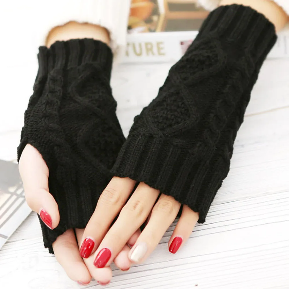 Высококачественные унисекс для мужчин и женщин на руку теплые зимние без пальцев Вязаные длинные перчатки милые перчатки Модные Красивые