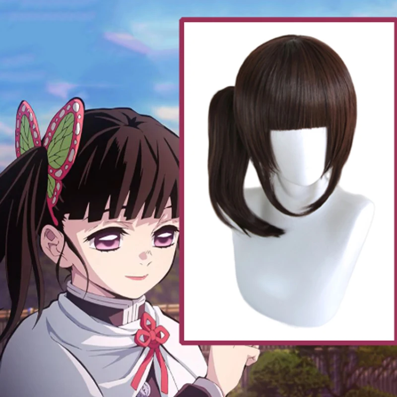 Аниме Kimetsu No Yaiba Косплей парики Kanao Tsuyuri Парик Синтетический парик волос Хэллоуин