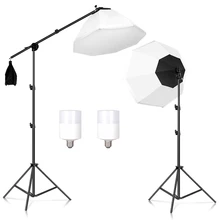 

SH Photography Light Kit 70CM Octagon Umbrella Softbox Continuous Lighting For Photo Studio With 2 Photographic Bulb & Carry Bag