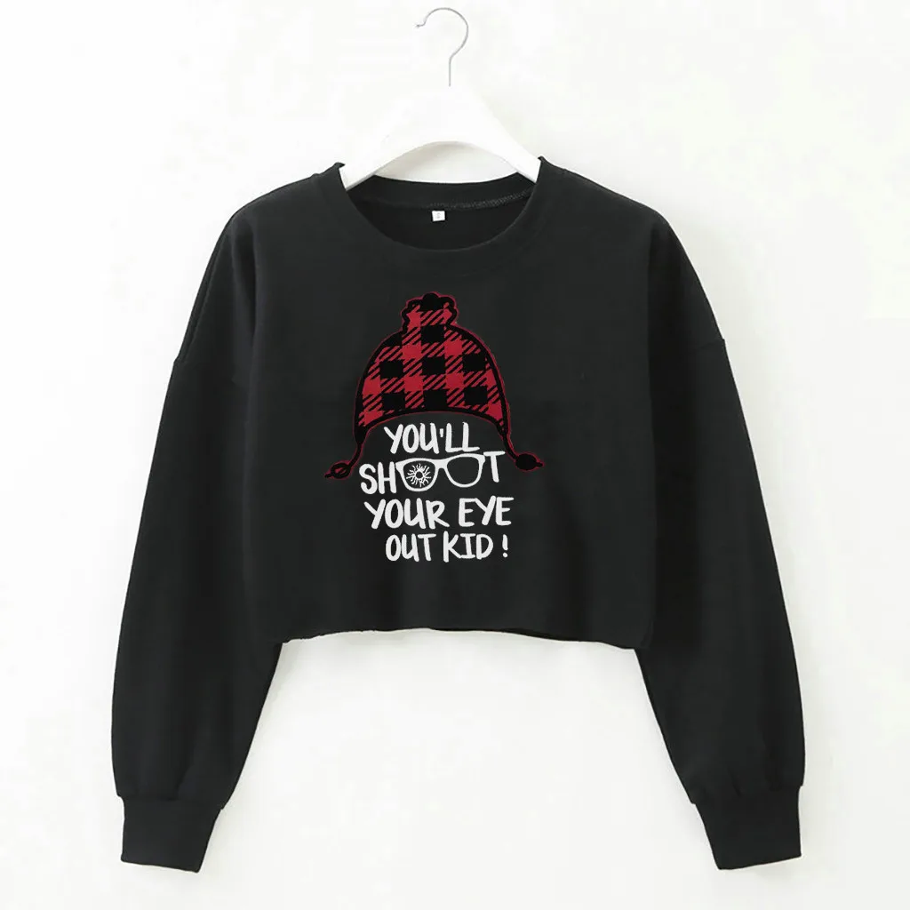 Women Long Sleeve Sweatshirt Letter Print Tops Fashion Women's Autumn Pullover Hooded Simple Short Blouse толстовка худи |