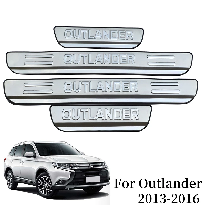 Для Mitsubishi outlander аксессуары 2013 Нержавеющая сталь порога полосы протектор стайлинга автомобилей Стикеры