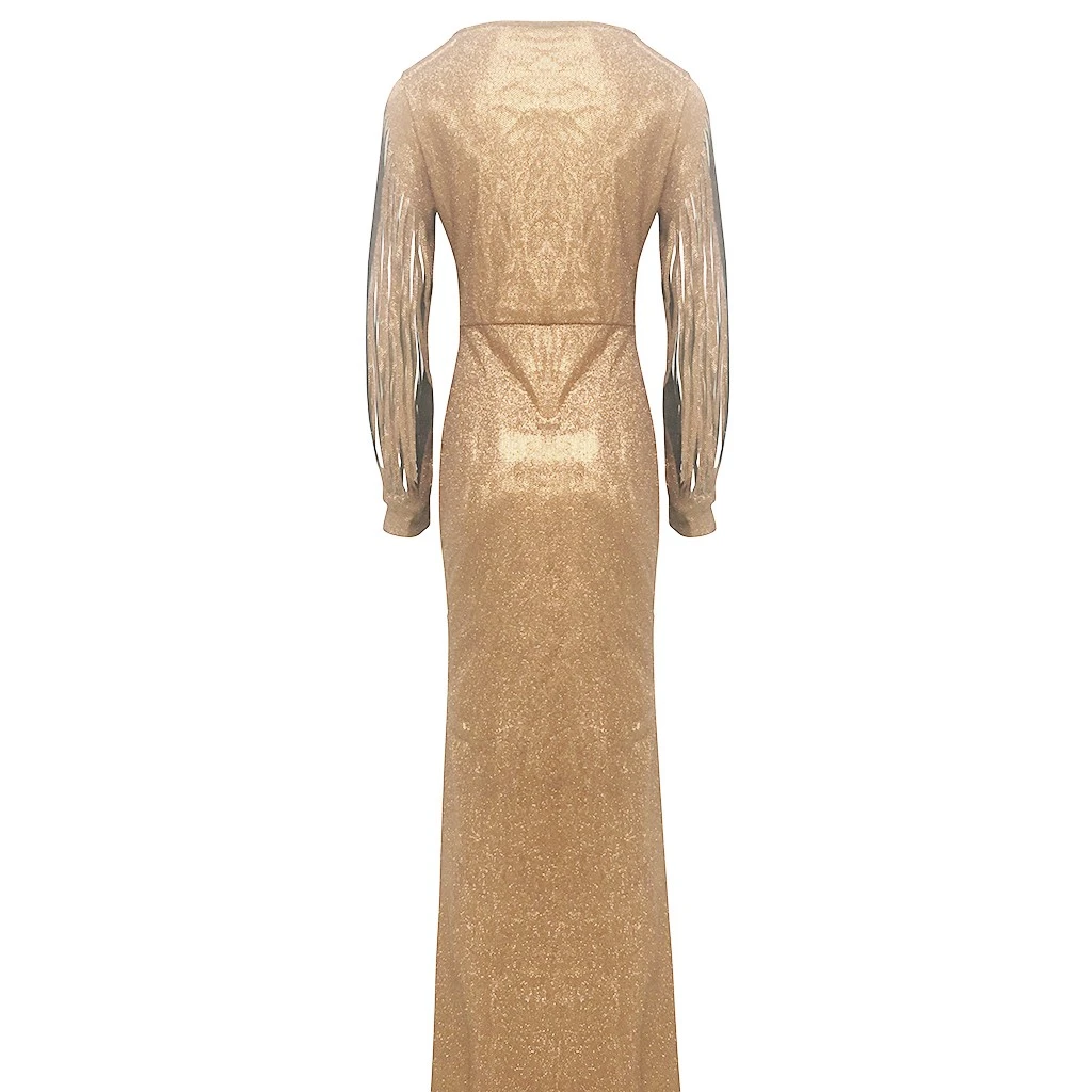Women Sexy Dress Slim Solid Color Lace Deep Dresses Hollow Lace Long Sleeve Mop Dress Elegant Evening Party Ladies Girls 806