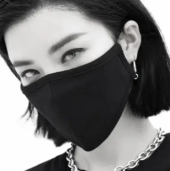 

Men Women's windproof thicken 100% cotton mask lady's PM 2.5 breathable black punk cotton mouth-muffle R2715