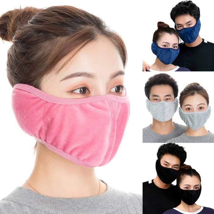 1PCS Warmer Cotton Anti Dust Dustproof Windproof Anti-Bacterial Mouth Face Ear Mask Muffle Face Mouth Breathable Unisex Masks BE