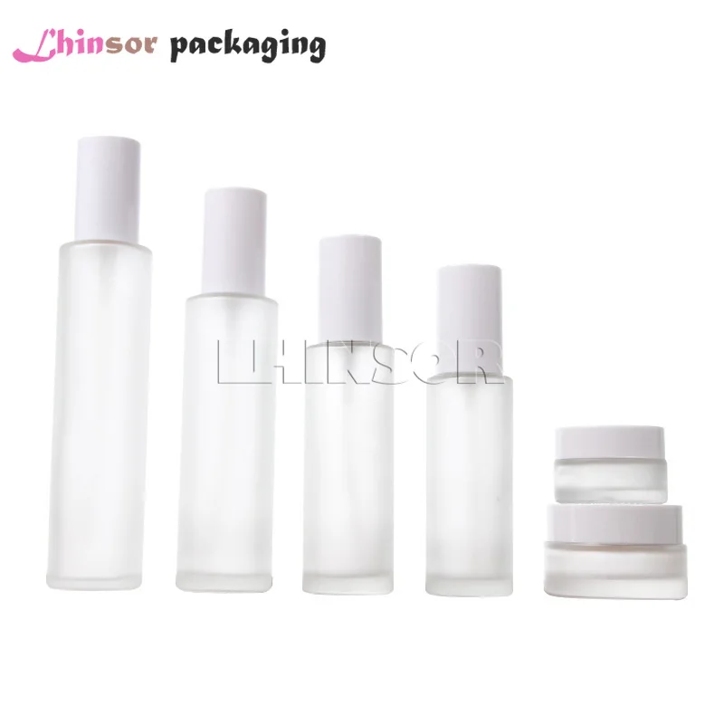 

5pcs/lot 20ml-120ml Nordic Simple Style Empty Spray Press Pump Bottle Lotion Bottles Cream Jars Cosmetic Packing Containers