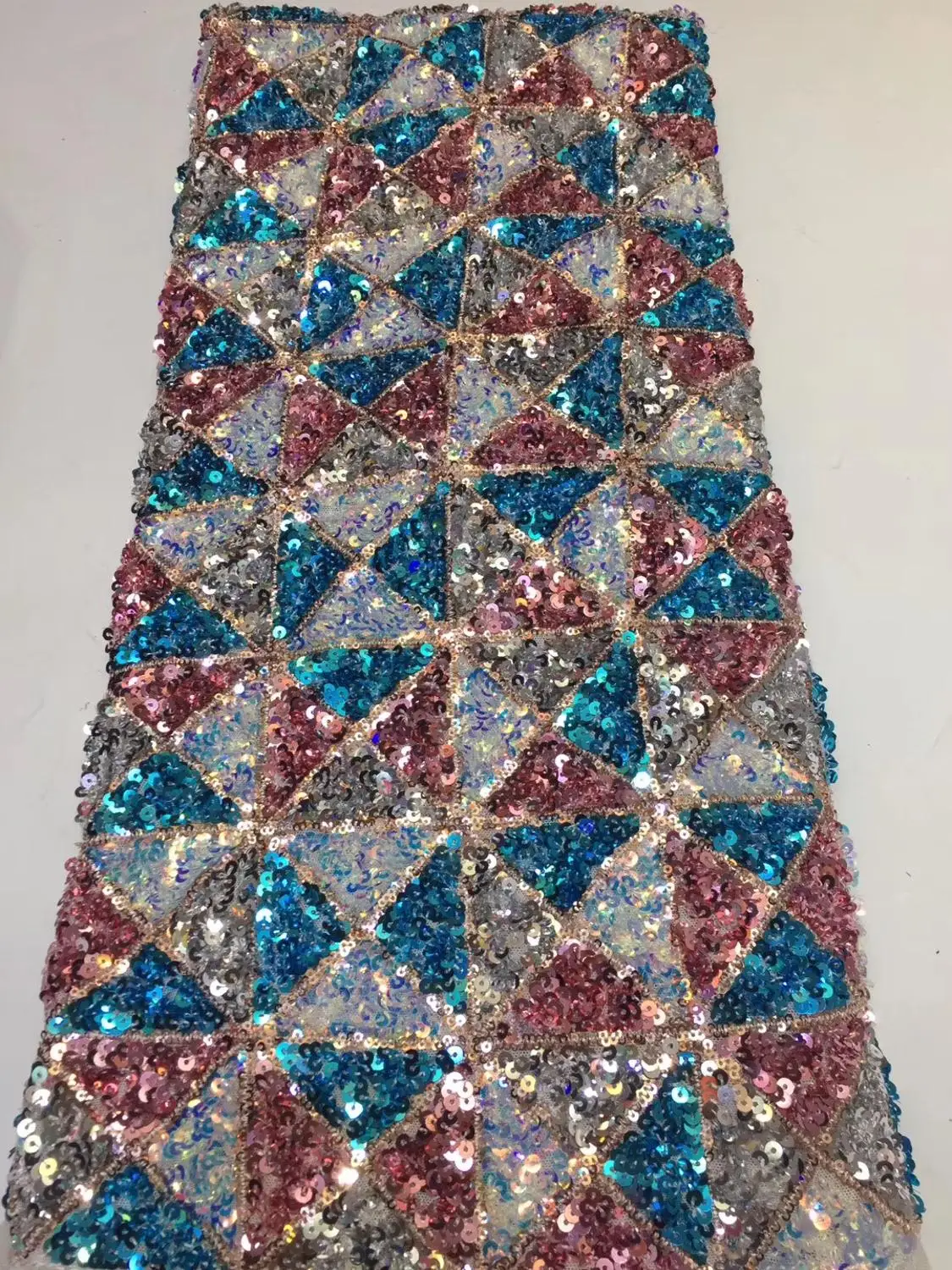 Вышивка Африканский французский тюль кружево с блестками Роскошная последовательная кружевная ткань для женщин платья блесток кружевная ткань - Цвет: 4