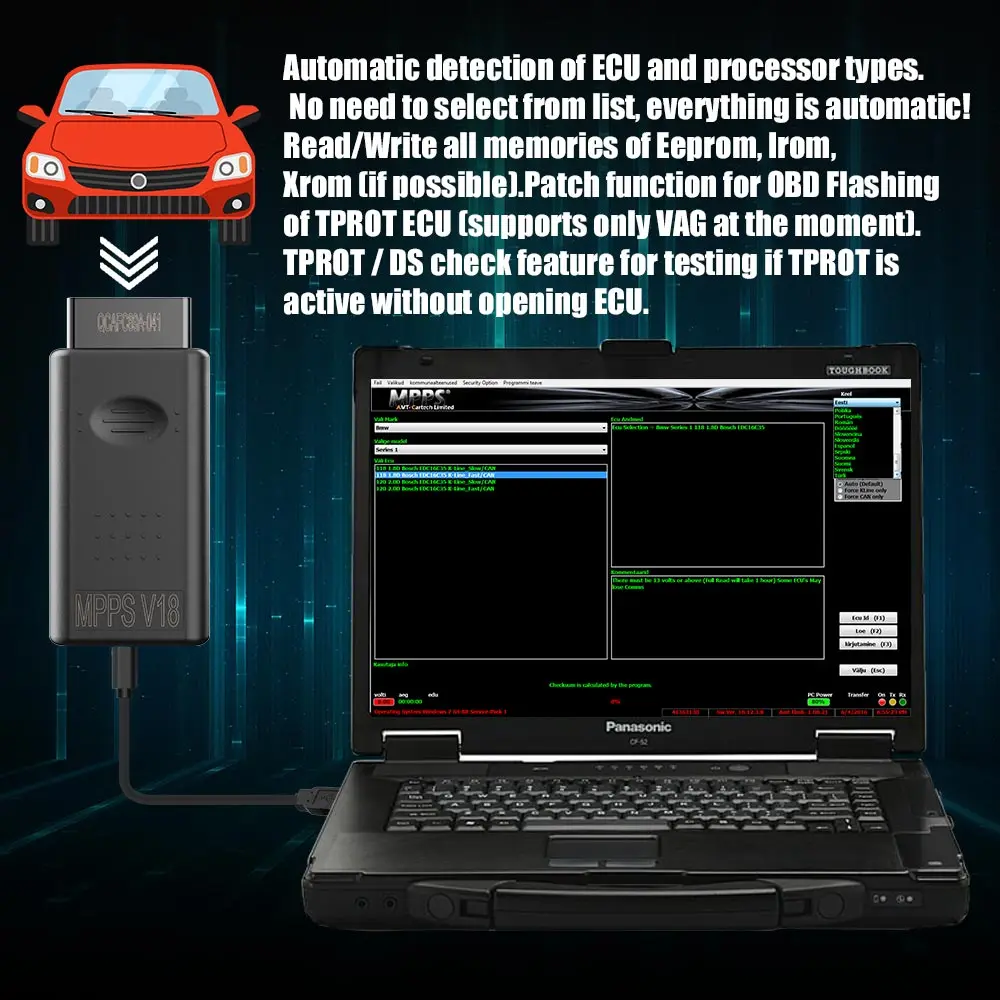 MPPS V18.12.3.8 основной+ TRICORE+ MULTIBOOT с Секцией трикорный кабель автомобильный инструмент V18