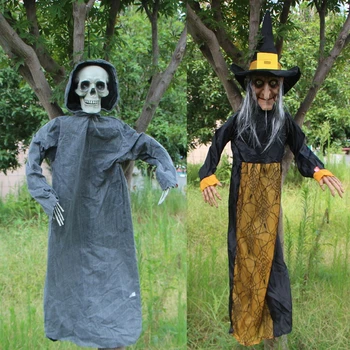 

Halloween Decoration Electric Toys Horror Props Housekeeper Witch Halloween Standing Ghosts Haunted House Doorway Decor Gifts