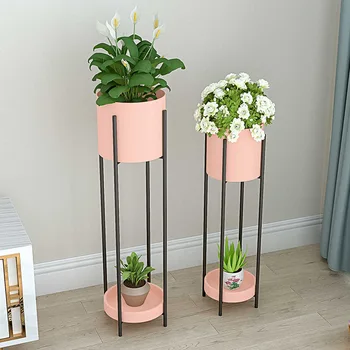 

Nordic Iron Flower Stand Modern Simple Flower Pot Indoor Living Room Floor Type Potted Rack Of Chlorophytum Decorative Tray
