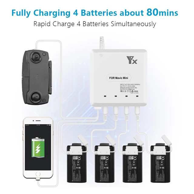 $30.73  6In1 Intelligent for DJI Mavic Mini Drone Battery Remote Control Charger Smart Fast Power Charging 