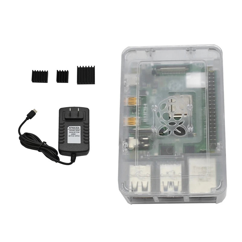 Для Raspberry Pi ABS чехол для корпуса с теплоотводом 5 V/3A источник питания для Raspberry Pi 4B