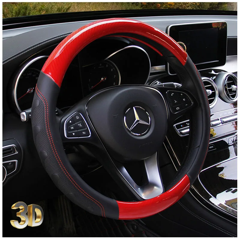 Car Steering Wheel Cover Leather Carbon Fiber for Opel Astra g/gtc/j/h Corsa Antara Meriva Zafira Insignia Mokka KX3 KX5