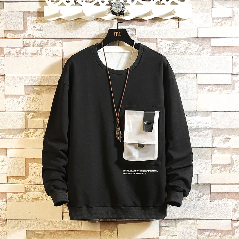 

2019 New Mens Hoodies Fashion Camouflage Pocket Cotton O-Neck Sweatshirt Men Casual Autumn Patchwork Hoodies Sweatshirts