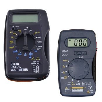 

Junejour Universal Digital Multimeter M300 /DT83B Handheld Tip Test Multimeter Tester With Lead Wire Pen Cable Black