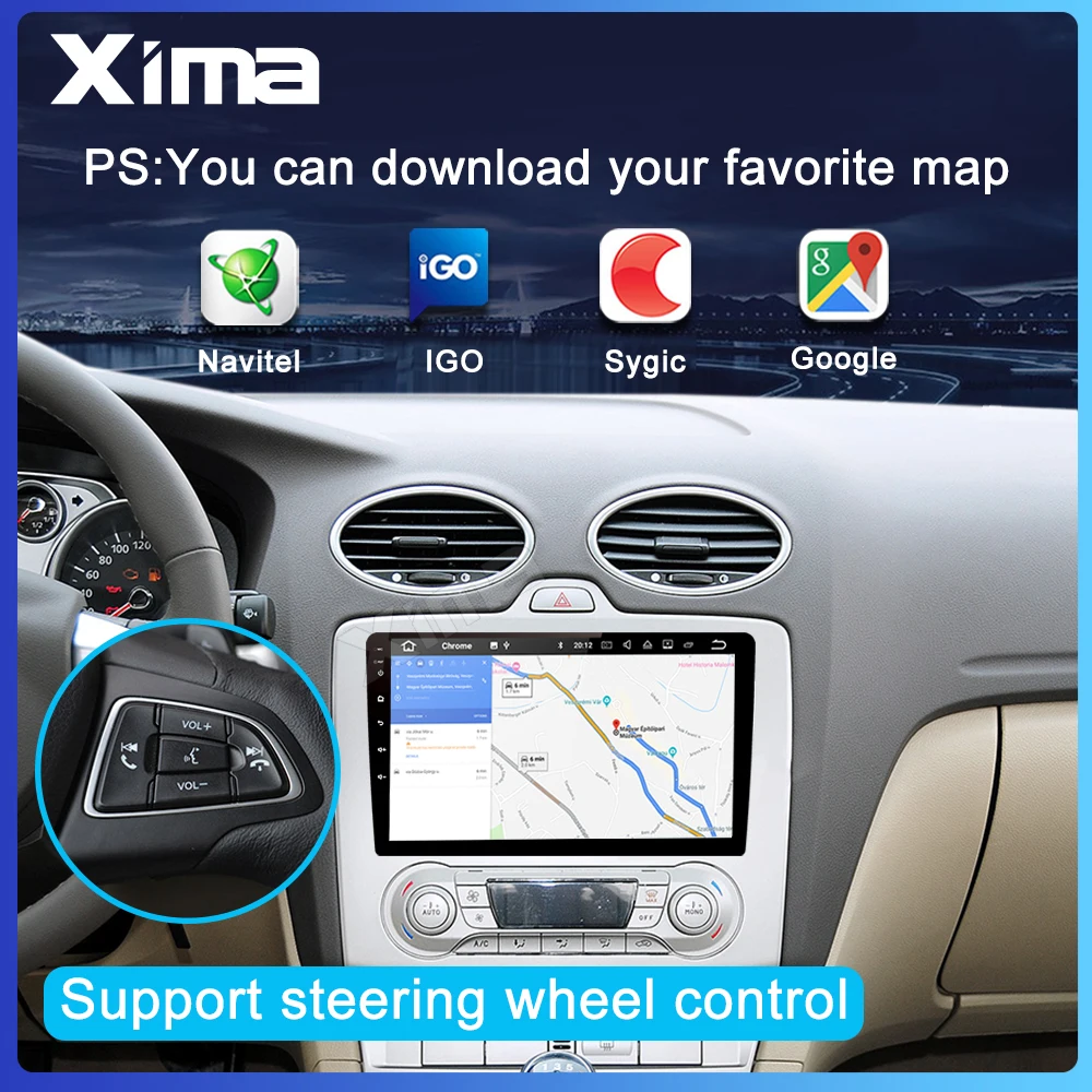  XIMA 9 Inch 2 DIN Android 9.0 GPS Navigation Car Radio Multimedia Player For 2004 2005 2006-2011 Fo
