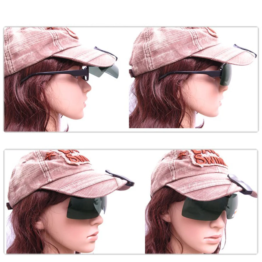 Polarized Fishing Glasses Hat Visors Sport Clips Cap Clip on Sunglasses For Fishing Biking Hiking Golf Eyewear UV400Hook