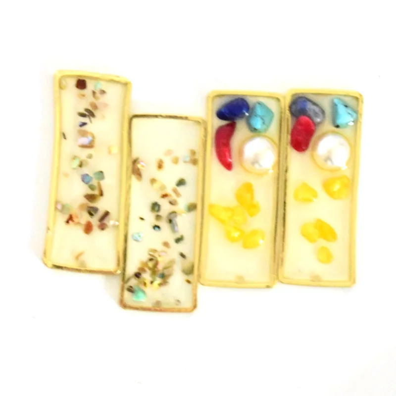 

Rectangle Pendant Earring Enamel Lnlaid shell Pearl Colorful Earrings For Pendant Jewelry Accessorie Fi