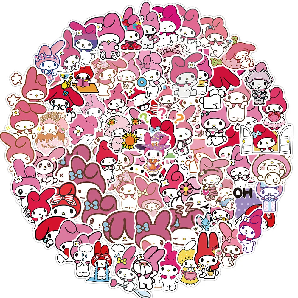 

100PCS Pink cartoon image Stickers For Suitcase Skateboard Laptop Luggage Fridge Phone Car Styling DIY Decal waterproof