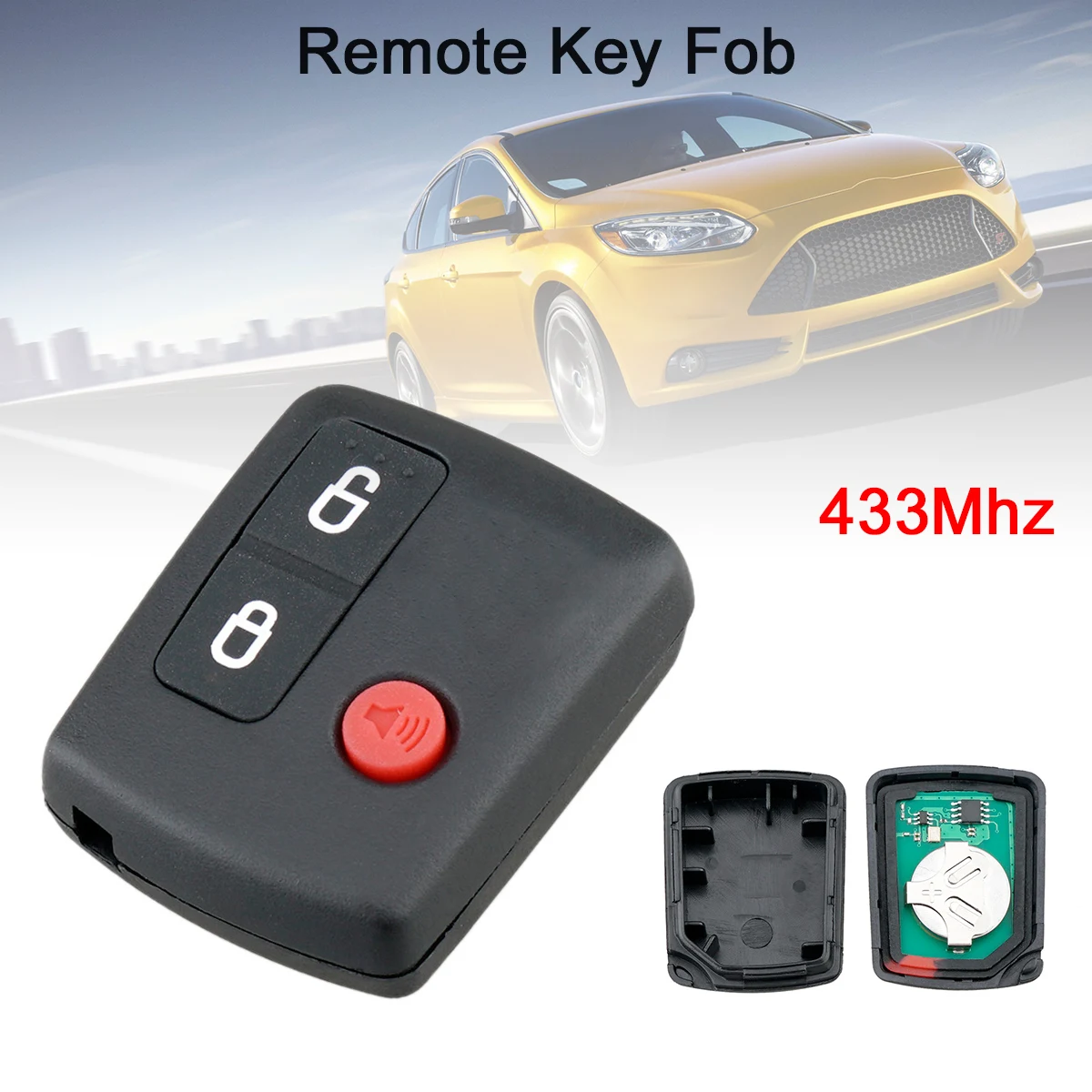 3 Buttons 1pcs 433Mhz Black Portable Durable Remote Car Remote Key Replacement Fit for Ford Territory SX-XR6 XR8 Falcon BA BF 1pc portable 3 1 buttons durable car remote key shell case replacement with screwdriver fit for honda accord civic ex