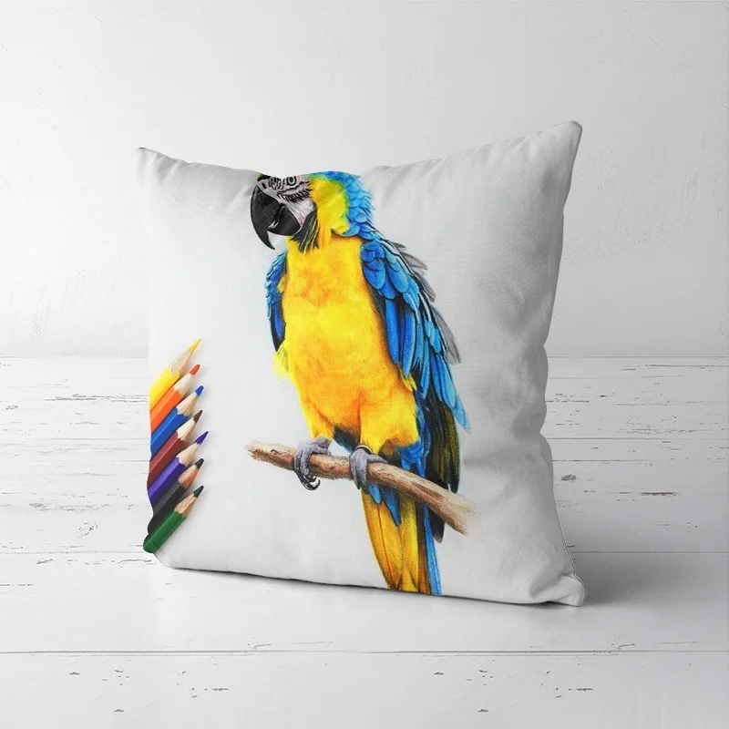 

Colorful Parrot Cushion Case Pillow Covers, Couch Zippered Pillowcase Throw Pillow Case