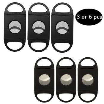 

PIPITA 3 Pcs Or 6 Pcs Cigar Cutter Stainless Steel Double Blade Guillotine Scissors Pocket Size Smoke Knife