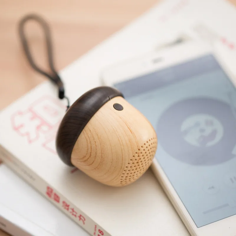 

Bluetooth Cute Nut shape wooden speaker portable Stylish subwoofer Mini Wireless Bluetooth Nut Speaker for Backpack Travel Gifts