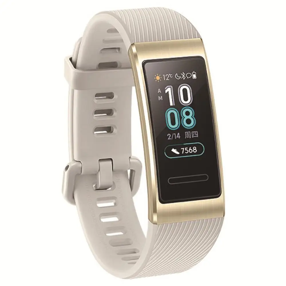 Для huawei Band 3 Pro Встроенный gps Смарт-часы AMOLED сенсорный экран 50 м водонепроницаемый браслет часы - Цвет: Золотой