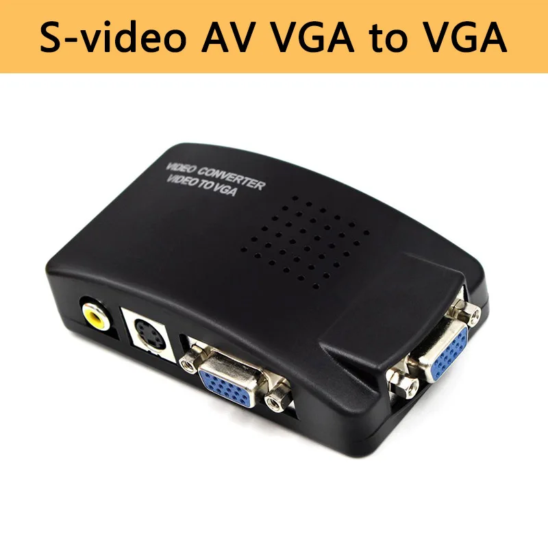 

S-video AV to VGA Converter Adapter composite RCA AV CVBS in VGA out 1080p for TV to PC