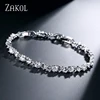 ZAKOL Exquisite Oval Zirconia Crystal Leaf Bracelet Bangles Shiny Rose Gold Color CZ Zircon Stone Jewelry For Girl Women FSBP134 ► Photo 2/6