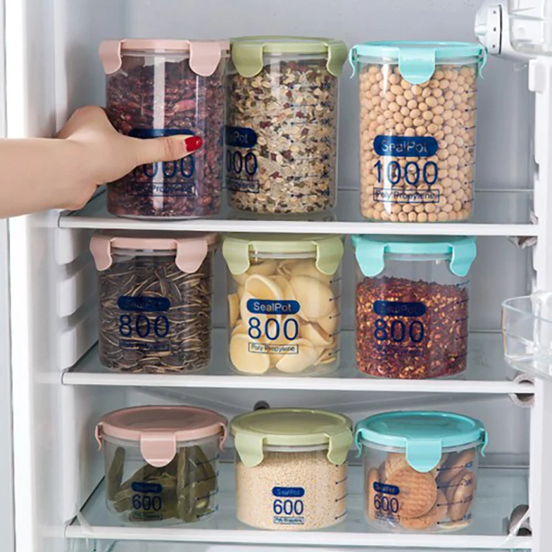

ERMAKOVA Airtight Food Storage Container PP Kitchen Container Dry Food Storage Jar with Scale Food Storage Box with Easy Lock