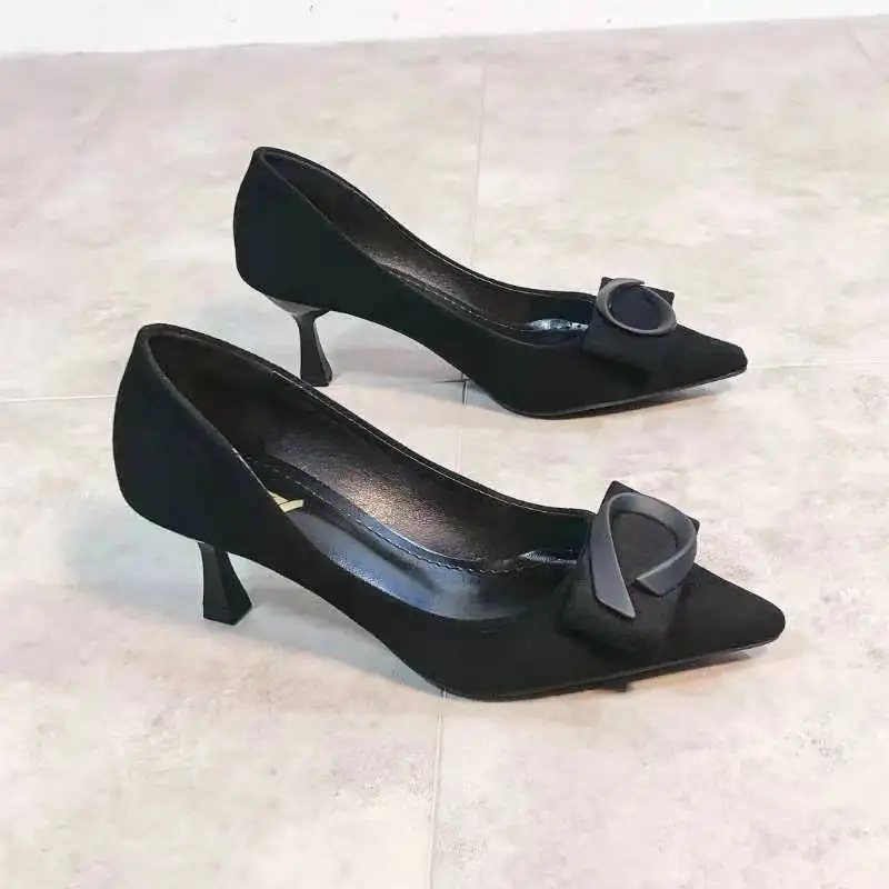 

High Heel Shoes Pointed-Toe 2020 Spring New Style Europe And America French GIRL'S Buckle Fashion Sexy Elegant Trend High Heel S