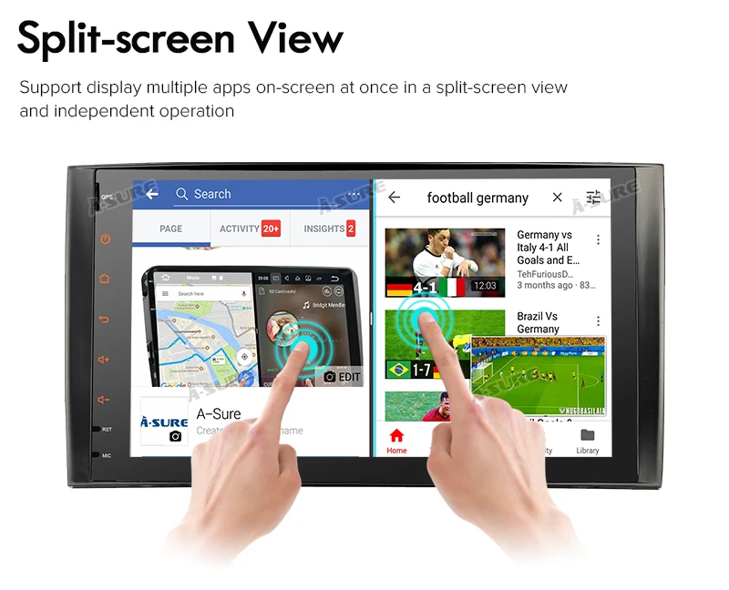 Top A-Sure 1 DIN Octa Core 4GB Android 9.0 Car Radio GPS DVD Player Navigation For Mercedes-Benz A/B Sprinter Vito Viano VW Crafte 15