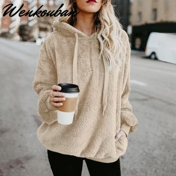 

Women Hoodies Sweatshirts Fluffy Bts-bangtan Warm Winter Clothes Female Drawstring Pullovers Hooded Casual Coat Sudadera Mujer