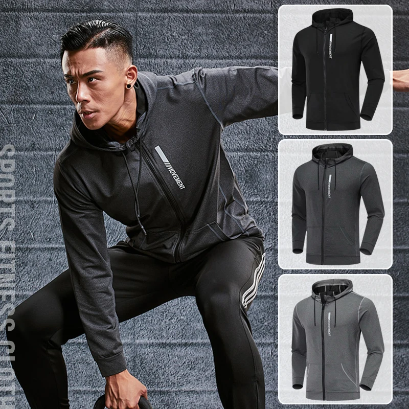 Zipper Hooded Mens Running Jacket Gym Fitness Jackets Sportswear Cortavientos  Running Hombre Men's Cycling Jacket Hoodies Man - AliExpress