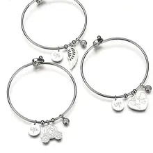 Титановая сталь Женский Открытый браслет из нержавеющей стали заботливая карта Diy Ручная струна через границу