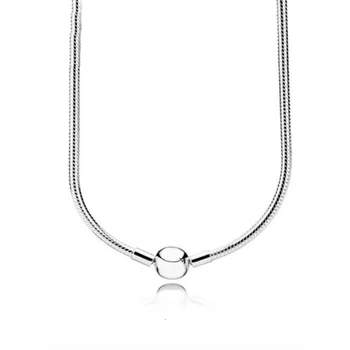 

High quality 100% s925 silver sterling chains adjustments charm necklaces for luxury women present jewelry