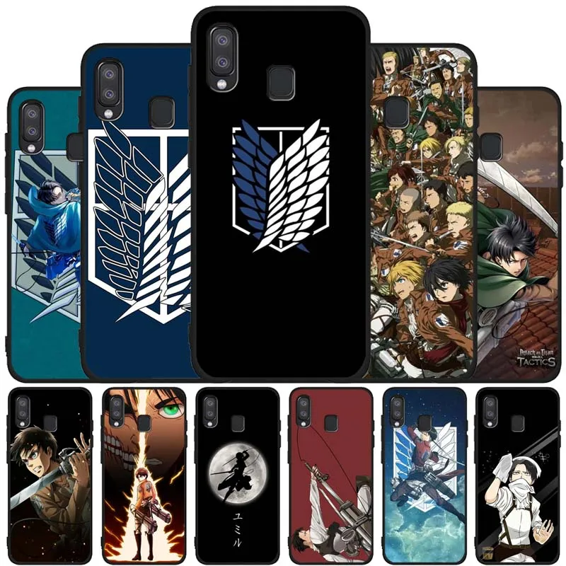Anime Japanese attack on Titan Black Soft Phone Case For Samsung A10 A20 A30 A40 A50 A70 A21 A31 A51 A71 A41 A32 A42 S52 A72 | Мобильные