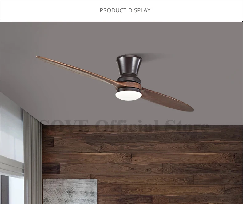 60 Inch Village Wooden Ceiling Fan With Light 2 Blade DC Motor Wood Ceiling Fans Without Light Decorative Ceiling Light Fan Lamp