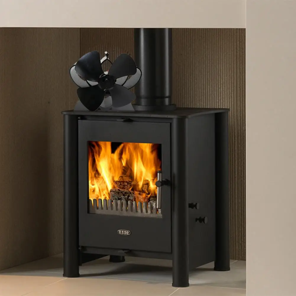 Fireplace Fan 4 Blade Heat Powered Stove Fan Komin Log Wood Burner Eco Friendly Quiet Fan Home Efficient Heat Distribution Fireplace Fan 4 Blade Heat Powered Stove Fan Komin Log Wood Burner Eco Friendly Quiet Fan Home Efficient Heat Distribution