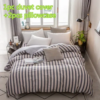 

2020 New 1Pcs Duvet Cover soft Plaid Stripes Quilt Cover Skin Care Cotton Bedclothes 150x200cm/180x220cm/200x230cm Size