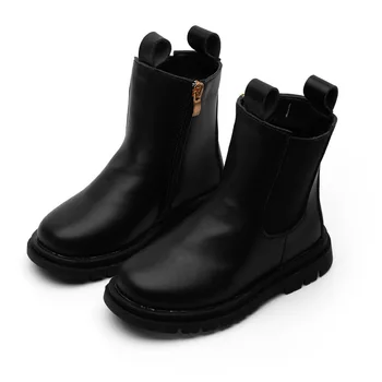 

Boys and girls boots children's shoes 2020 autumn and winter new fashion warm big children ins mid-tube boots short single boots