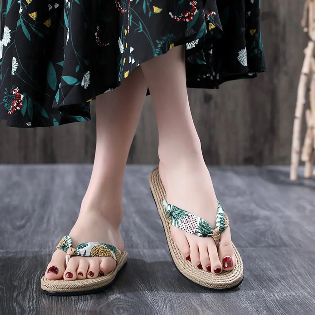 Summer Bohemia Casual Flip Flops Pineapple Flat Shoes 36-40 plus size Comfortable Women Platform Slippers Women Flats Slippers