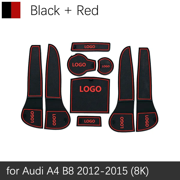 Red Для Audi A4 B8 2012 2013 A4 8K RS4 S4 S line RS 4 Противоскользящий резиновый слот для ворот коврик подставка аксессуары наклейки для автомобиля - Название цвета: Red