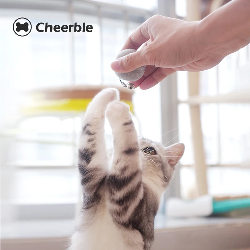 

Cheerble Ball Automatic Smart Cat Toys Interactive Ball USB Rechargeable Self Rotating Colorful Led Feather Bells Toys for Cats