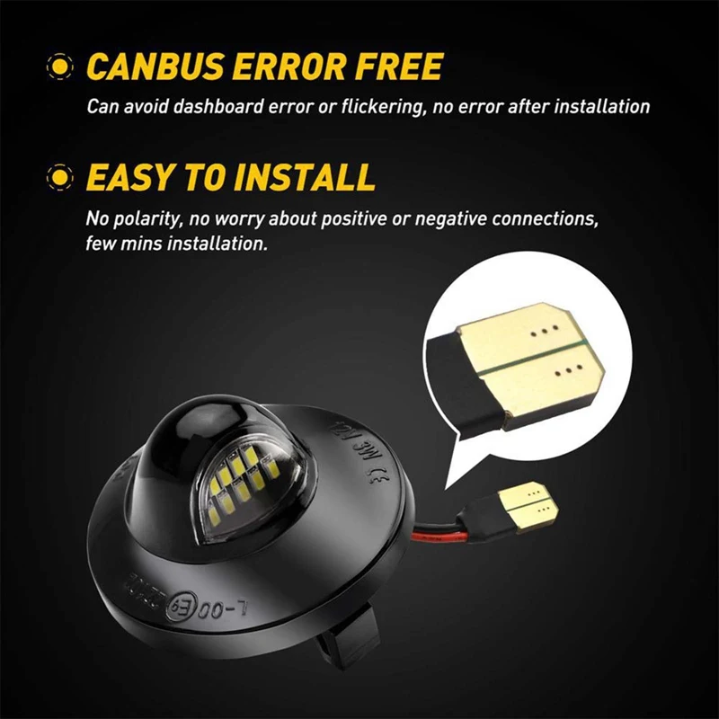 

Car LED License Plate Light Lamp Assembly For Ford F150 F250 F350 Replacement Bulbs 2Pcs