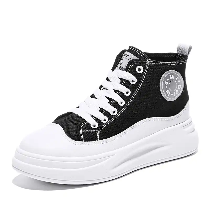 black chunky high top sneakers