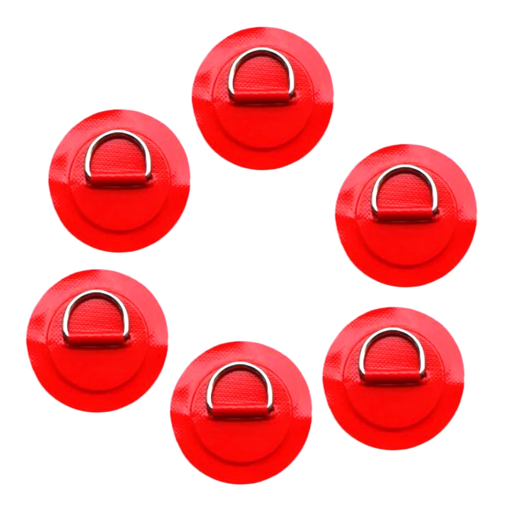 6pcs/set 3.15' 316 Stainless Steel D Ring Pad/Patch for PVC Inflatable Boat Raft Dinghy Canoe Kayak Surfboard SUP Accessories