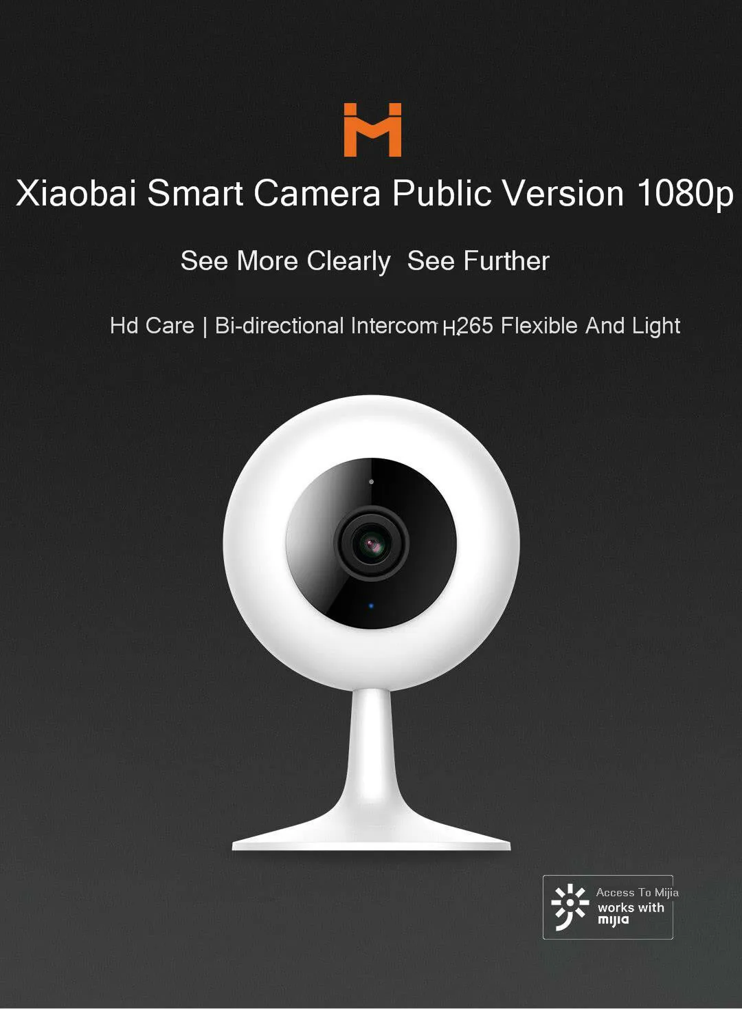 Оригинальная смарт-камера Xiaomi Mijia xiaobay, 1080p HD, забота о себе, чётко+ внешний вид, гибкий, легкий, поворачивается на 360 °, работает в Mijia