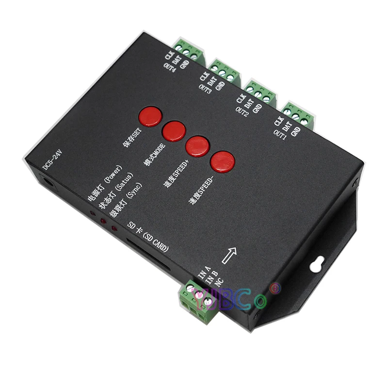 Светодиодный RGB контроллер T4000S настраиваемая SD карта 5 в постоянного тока sk6812 WS2812B